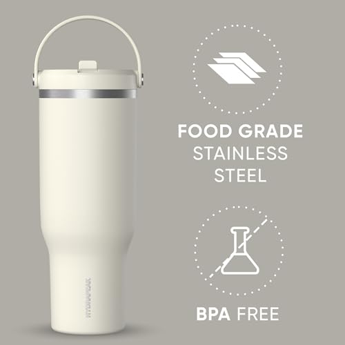 Hydrapeak Nomad 24 oz Tumbler with Handle and Straw Lid, Leakproof, Double Insulated, 24oz Cup Stainless Steel (Blush)