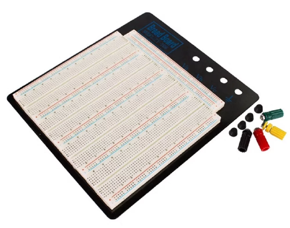 Tektrum Externally Powered Solderless 3220 Tie-Points Experiment Plug-in Breadboard with Aluminum Back Plate, Jumper Wires, Power Module, Wall Adaptor for Proto-Typing Circuit/Arduino/Raspberry Pi