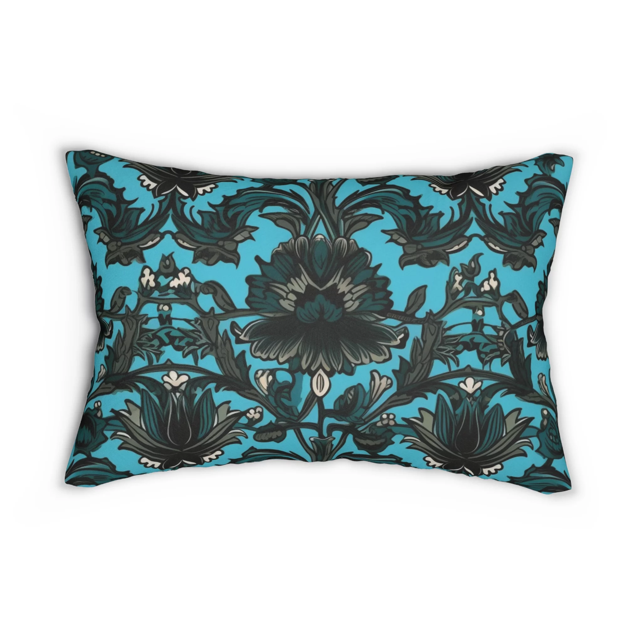 Lumbar Pillow with Jacobean Design