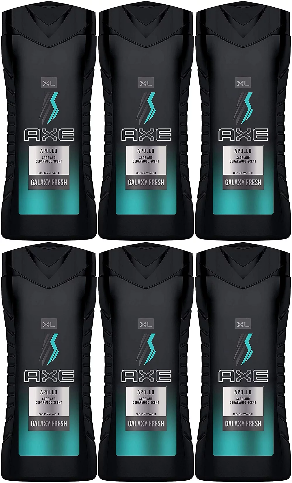 Axe Apollo Body Wash, Sage and Cedarwood Scent, 400 Ml / 13.5 Ounce (Pack of 6)