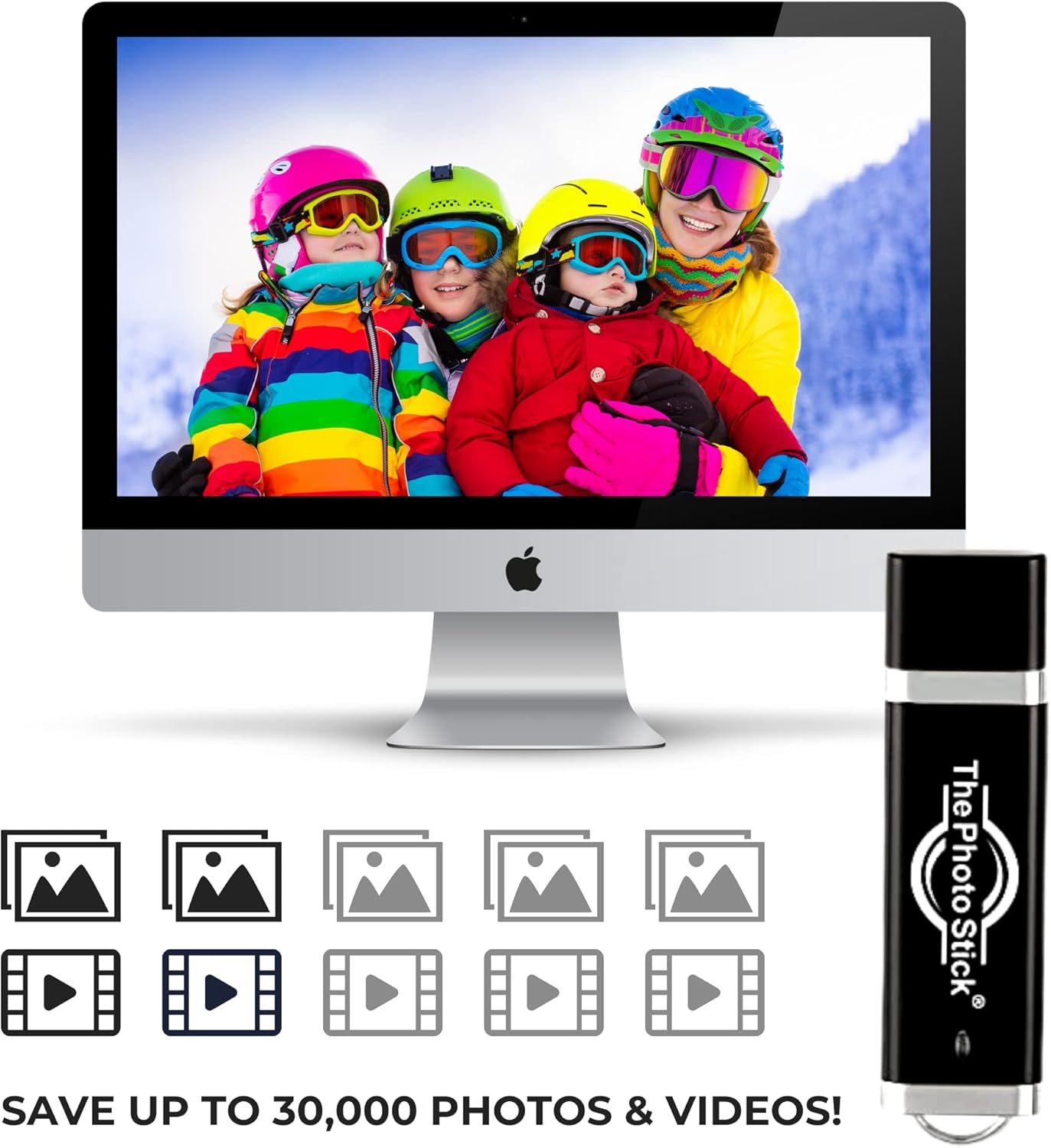 ThePhotoStick 128GB - usb, Easy, One Click Photo and Video Backup