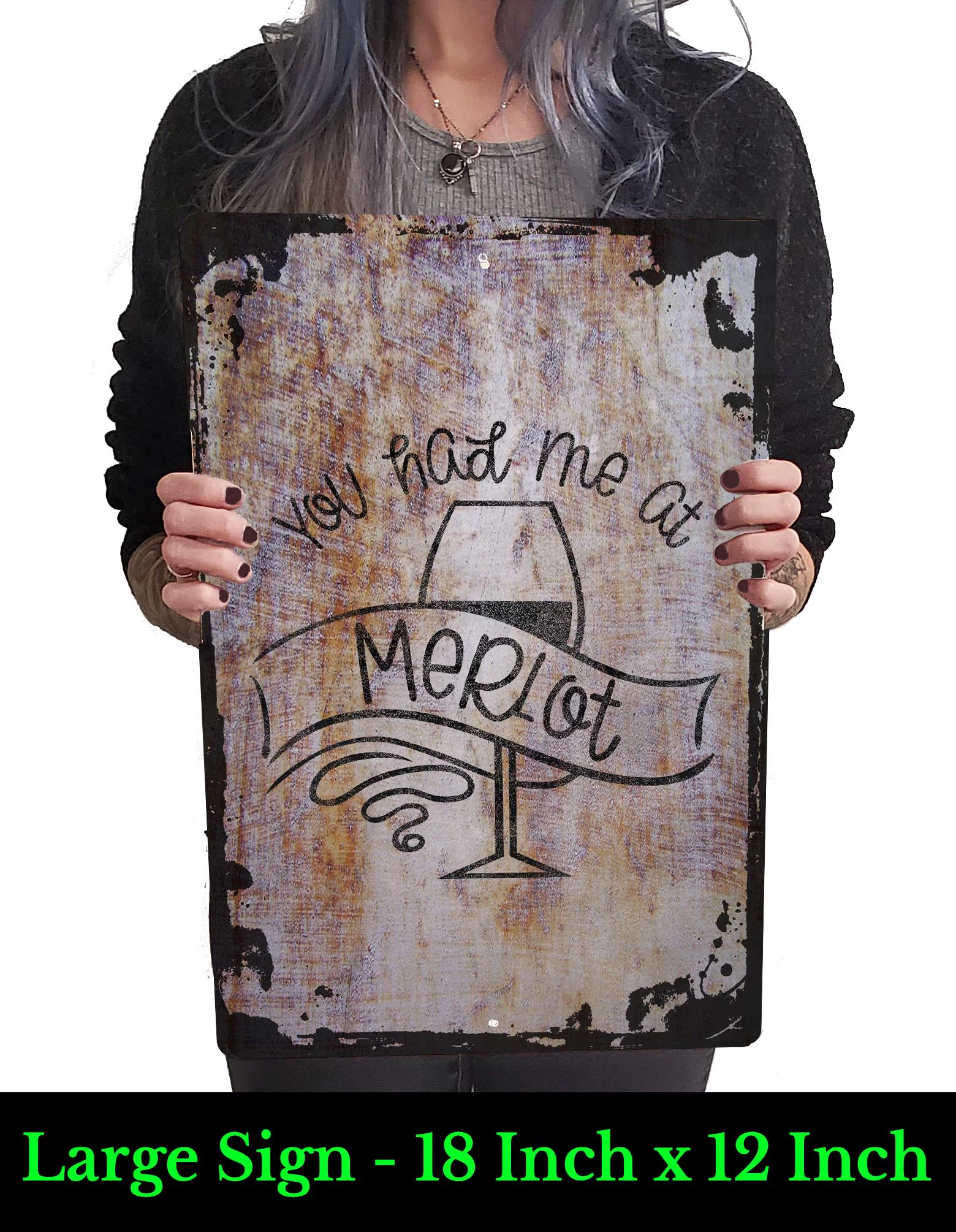 You had me at merlot banner wine glass funny alcohol love Beige Wall Art Decor Funny Gift 12 x 18 Inch