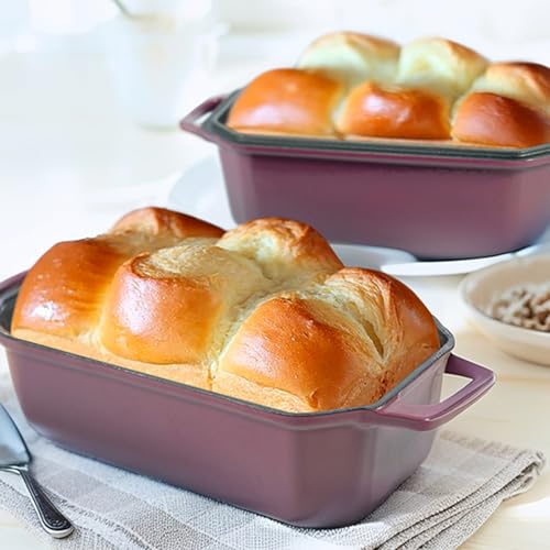 Bread Pan Cast Iron Loaf Pan with Lid Bread Loaf Pan 9x5 Inch Loaf Pan Enameled Cast Iron Sourdough Loaf Pan, DarkCyan