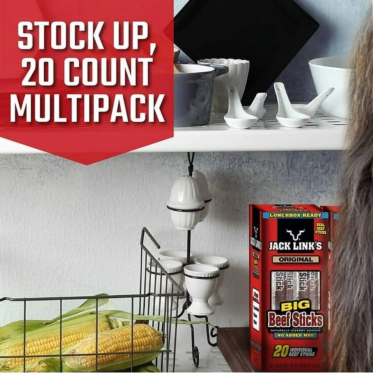 Jack Link's Big Beef Jerky Stick, Original, 0.92 oz, 20-count