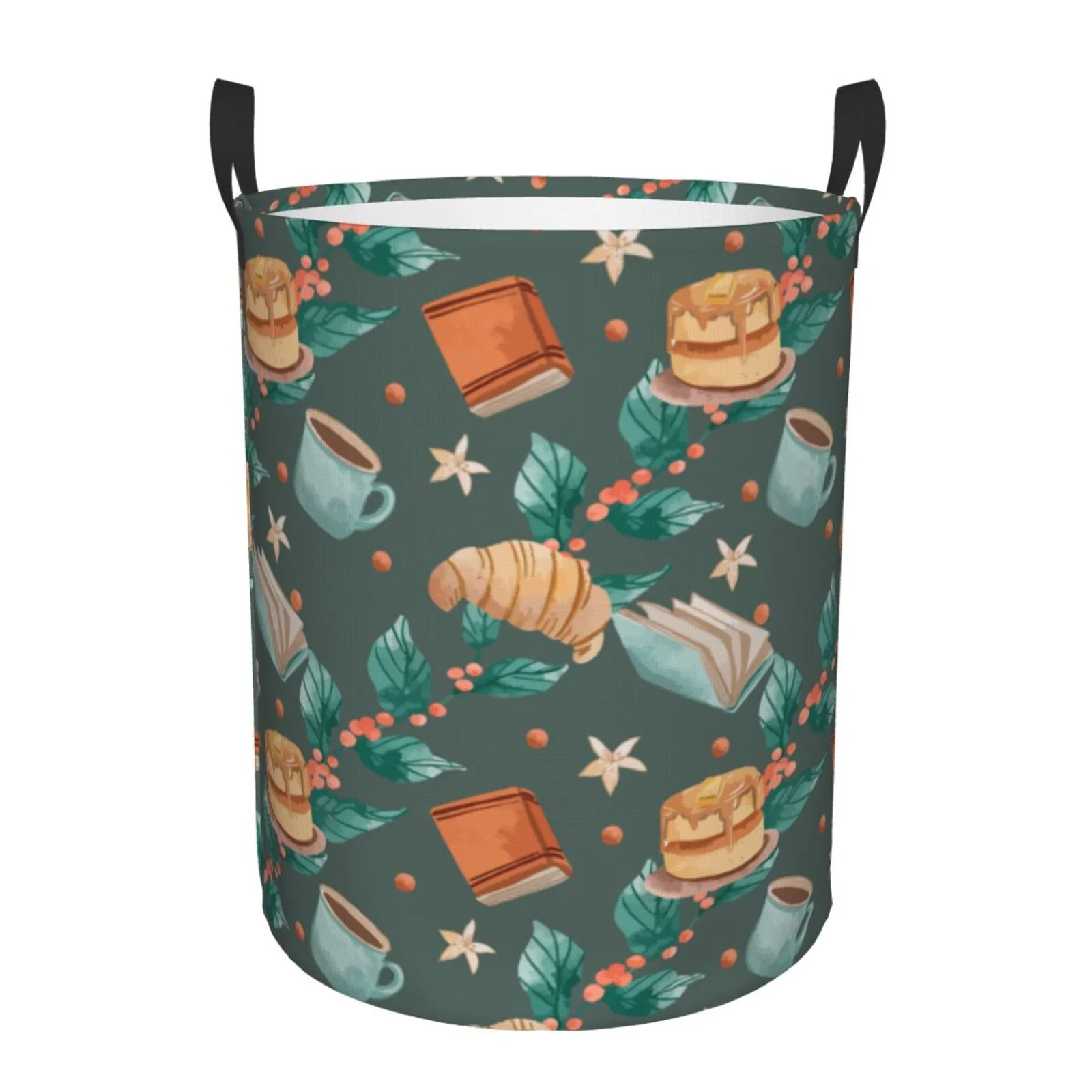 XMXT Collapsible Laundry Basket, Watercolor Dessert Illustration Waterproof Laundry Hampers Storage Baskets Dirty Clothes Hamper, 62L