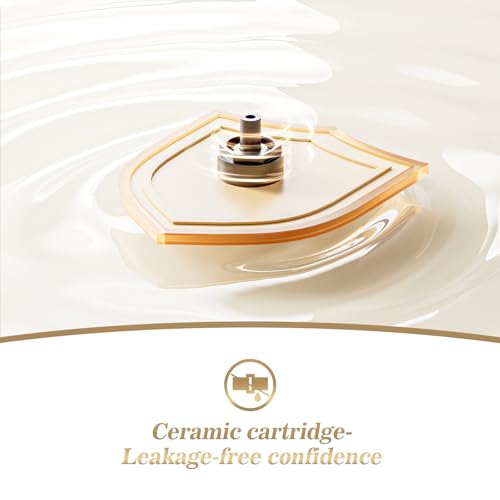 Phiestina Brushed Gold One Hole High Bathroom Vessel Sink Faucet, Single Hole Single Handle Tall Bathroom Faucet, with Pop Up Drain and Water Supply Line,FH01-BG-V