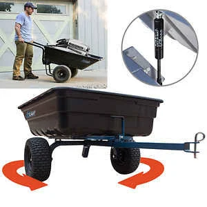Oxcart GTM2000RF Hydraulic-Assisted 12 Cubic Foot Poly Dump Cart w/ Swivel Dump u0026 Run-Flat Tires
