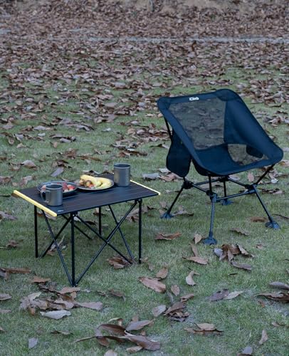 iClimb Ultralight Compact Camping Folding Table with Carry Bag (Blue - S)