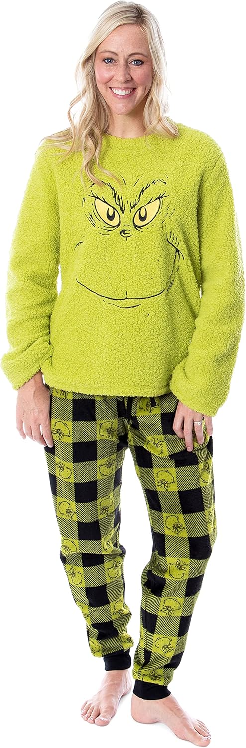 Dr. Seuss The Grinch Who Stole Christmas Matching Family Pajama Sets For Men, Women, Kids, Toddlers