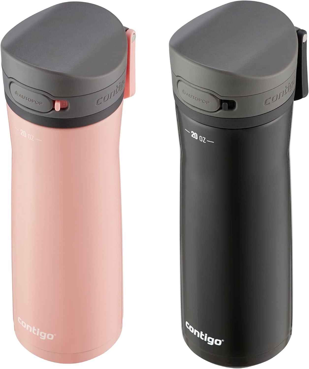 Contigo 20oz Vacuum-Insulated Stainless Steel Leak-Proof Travel Mug & Jackson Chill 2.0 Vacuum-Insulated Stainless Steel Water Bottle, Secure Lid Technology