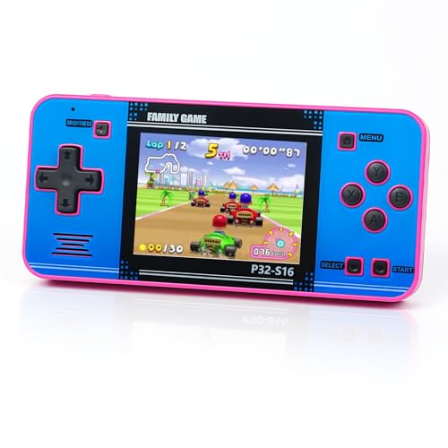Handheld Game for Kids ，Built-in 220 32-bit Video Games, 3.0” IPS Screen, Rechargeable Portable Game , Travel Mini Arcade Electronic Toys Gift for Boys and Girls (Red+Blue)