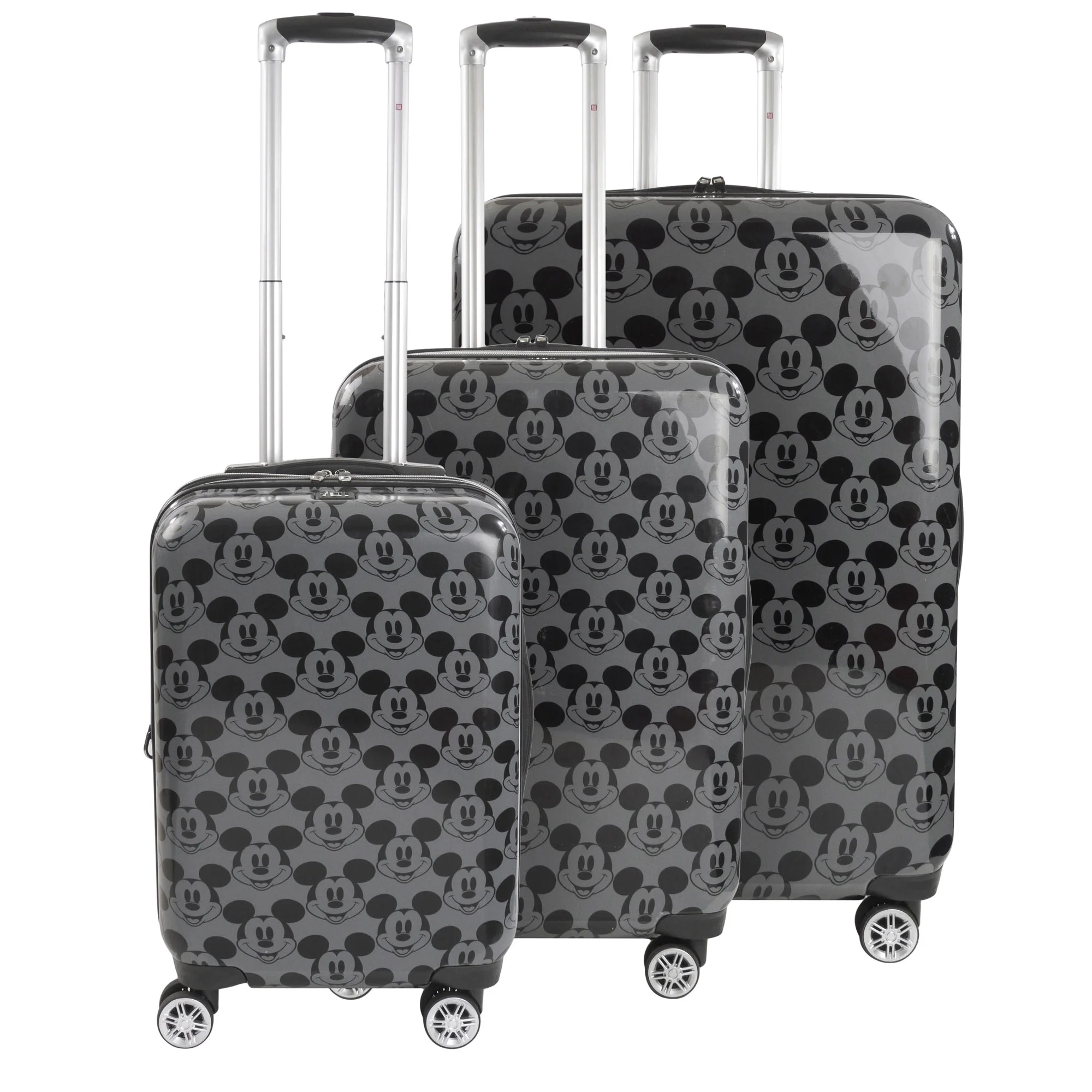 Disney Mickey Mouse All Over Print, 3 pcs Spinner luggage set, Charcoal.