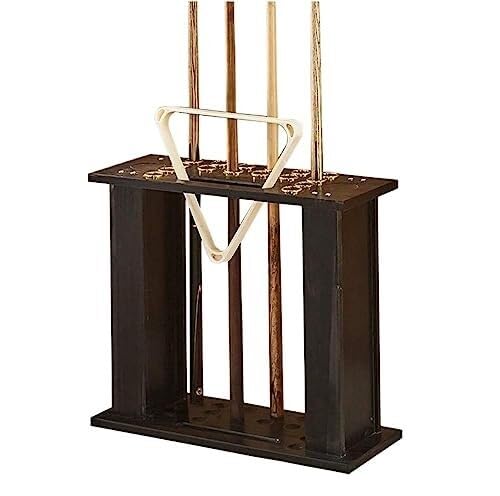 Wooden Billiards Cue Rack Stand - Holds 16 Cues, Easy to Install, Durable & Stable, Essential Game Room Organizer for Home, Clubs & Billiard Halls