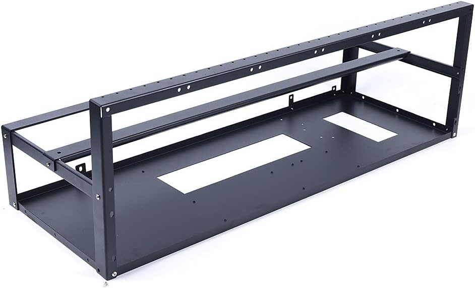 ITX (17 x 17cm) ATX MATX PC Motherboard Case Frame, Open Bare Metal Air Water Cooling Fan Stand Chassic Test Bench Vertical Rack Computer Board Overclocking Heat Dissipation(Vertical Black)