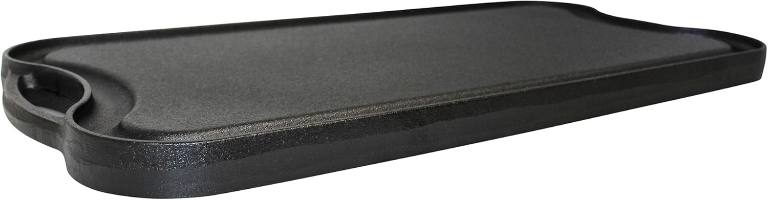 Mirro MIR-19055 Pre-Seasoned Ready to Use Cast Iron Reversible Grill/Griddle with Handles 20 Inch x 10.5 Inch, Black