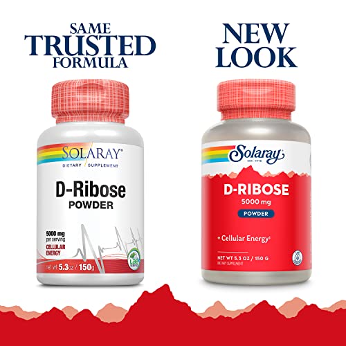 Solaray D-Ribose Powder 5000 mg | Healthy Cardiac and Cellular Energy (ATP) Production Support | 30 Servings | 150 Grams