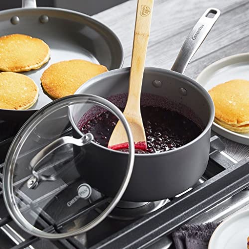 GreenPan Chatham Hard Anodized Healthy Ceramic Nonstick, 5QT Saute Pan Jumbo Cooker with Helper Handle and Lid, PFAS-Free, Dishwasher Safe, Oven Safe, Gray