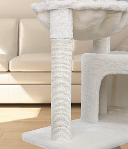 YUNIQUE Cat Tree with Cat Condo and Big Hammock, Grey