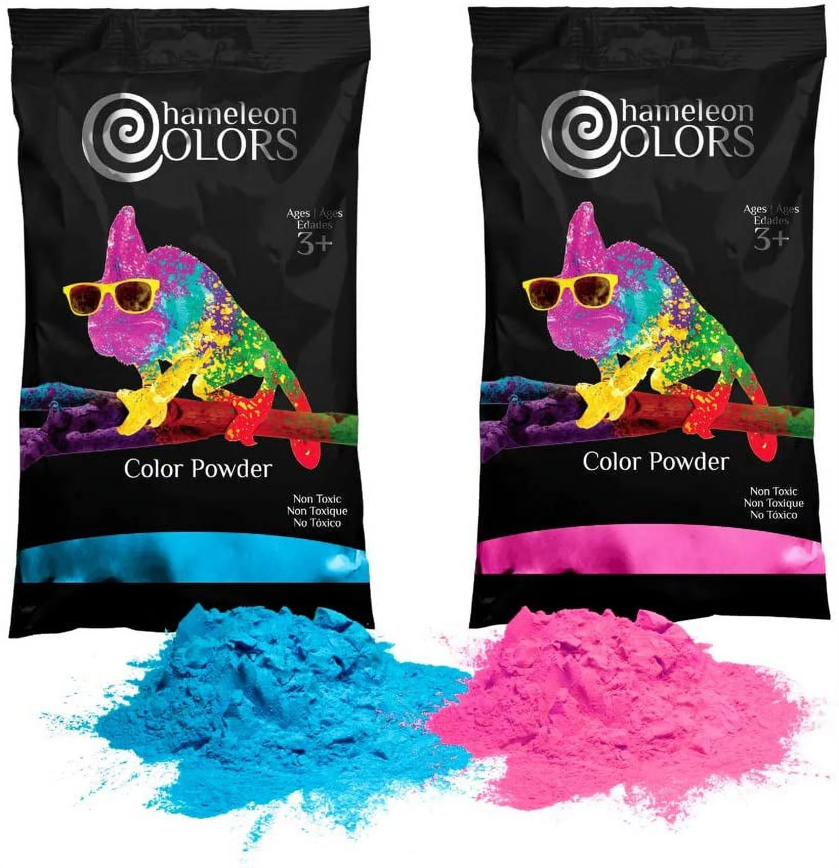 Chameleon Colors Gender Reveal Powder - Blue and Pink Color Powder for Photography, Baby Gender Reveal, Burnout, Birthday Party, Color Fun Run, Holi Festival, and More - 2 Pack of 1 lb. Bags