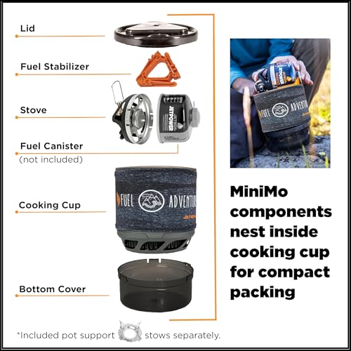 Jetboil MiniMo Camping and Backpacking Stove Cooking System with Adjustable Heat Control