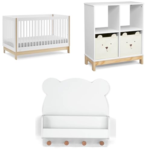 GAP babyGap Tate 4-in-1 Convertible Crib - Greenguard Gold Certified, Bianca White/Natural