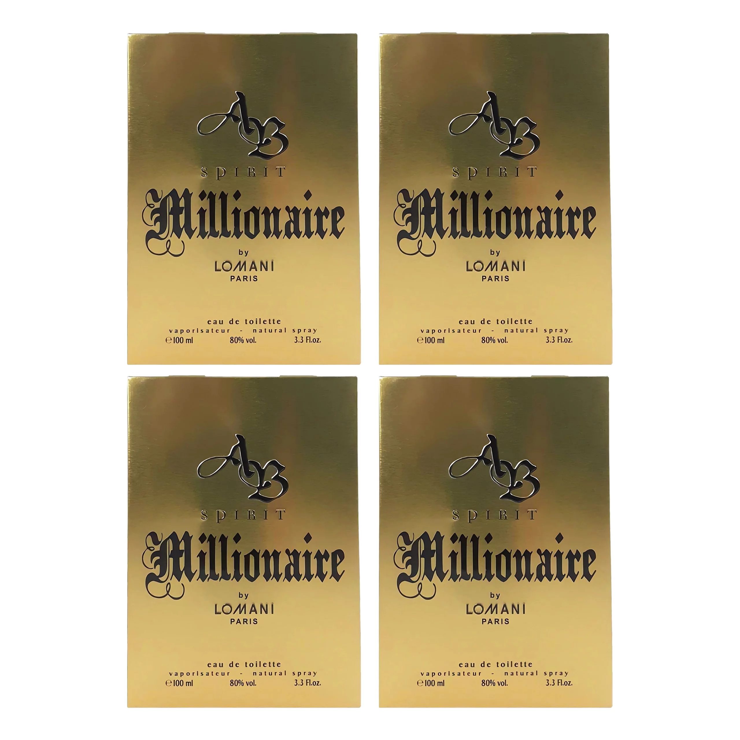 Pack of 4 New omani Ab Spirit Millionaire Men 3.40oz