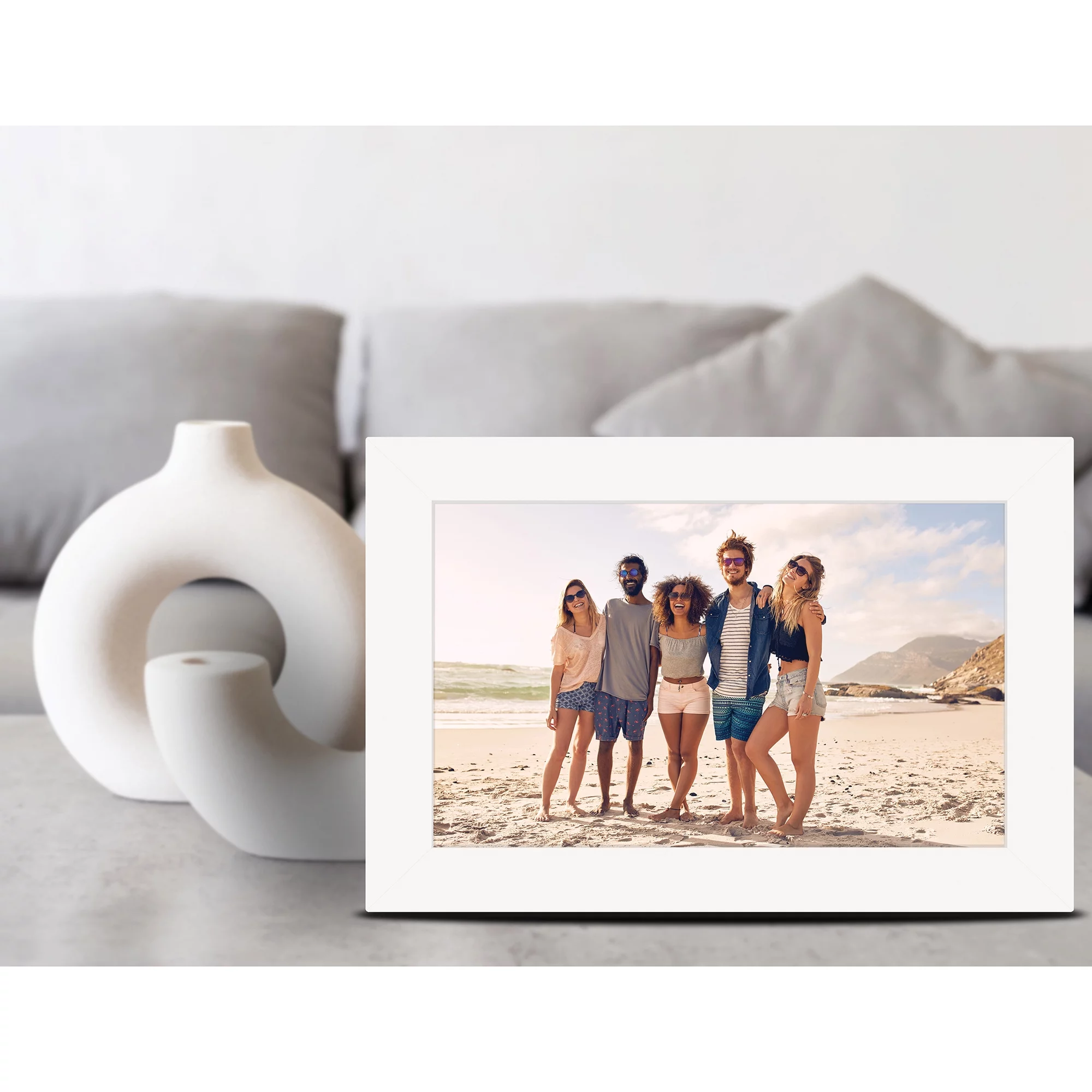 Bell+Howell BHDPF101-W 10.1-Inch Smart Photo Frame with Frameo App (White)