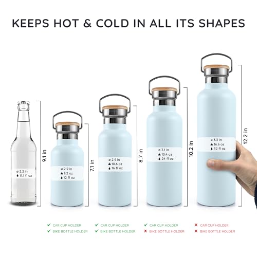 Bambaw 32 oz Water Bottle | Insulated Water Bottles | Water Bottle Stainless Steel | Insulated Travel Water Bottle | Insulated Water Bottle | Stainless Steel Water Bottles | 1 Liter Water Bottles