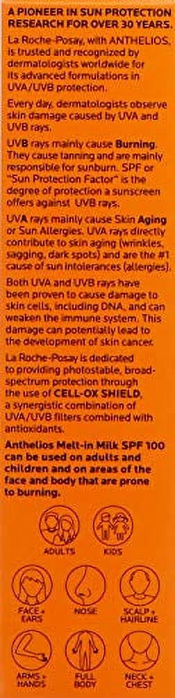 La Roche-Posay Anthelios Melt-in Milk Body & Face Sunscreen 3oz SPF 100