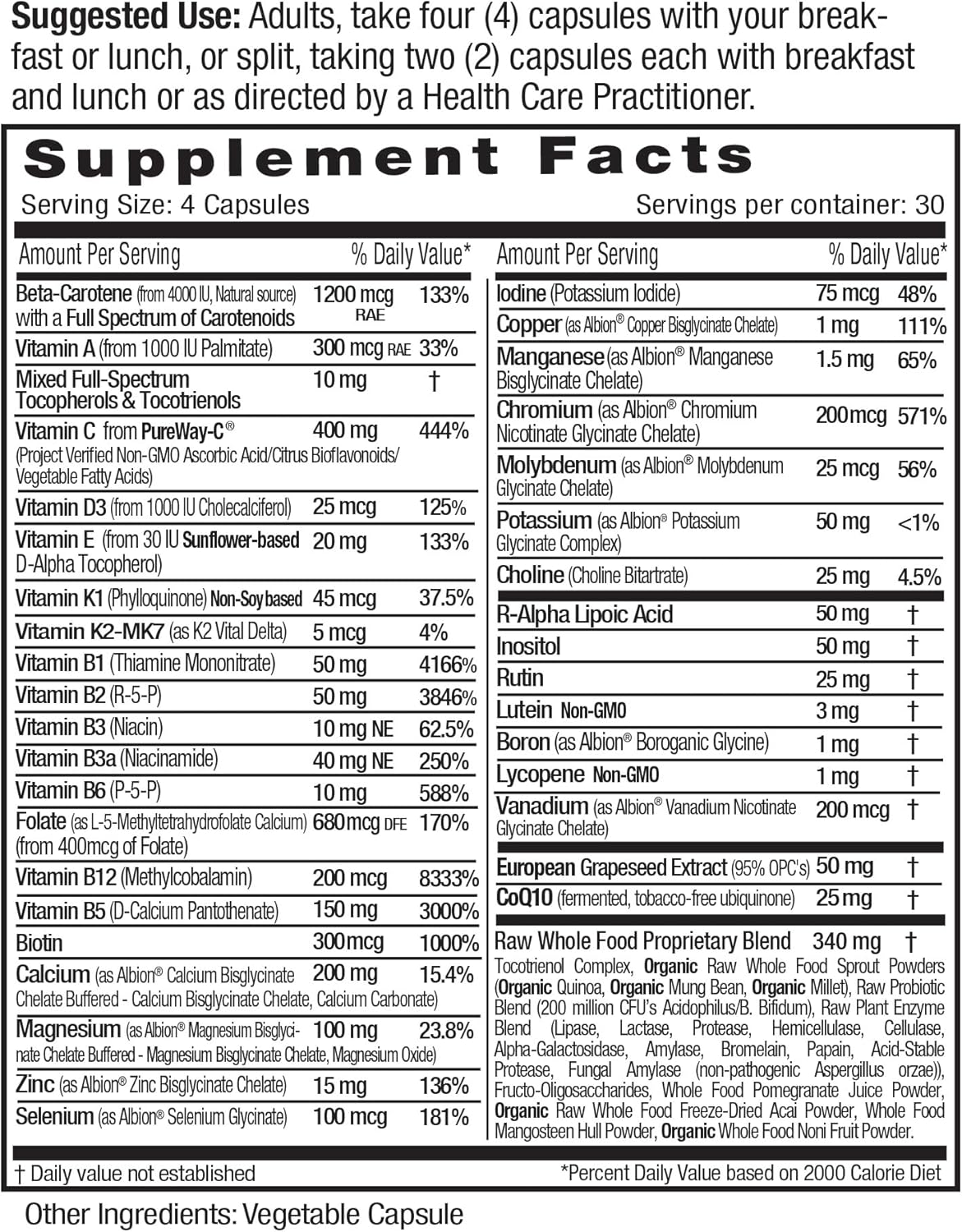 EMERALD LABS Complete Clinical Multi - Multivitamin with Methylated Folate, Vitamin D3, Digestive Enzymes & More for Gut Health, Immune Support & More* - 120 Vegetable Capsules (30-Day Supply)