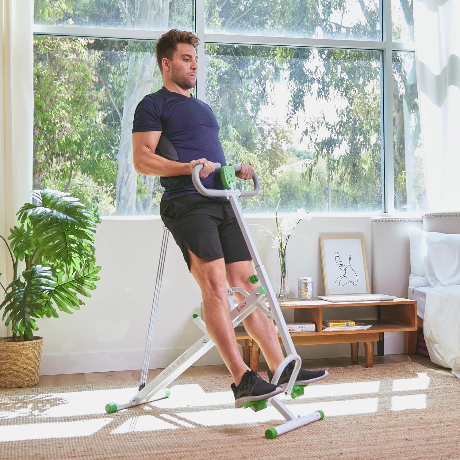 Sunny Health & Fitness Upright Row-N-Ride® Exerciser in Green - NO. 077G