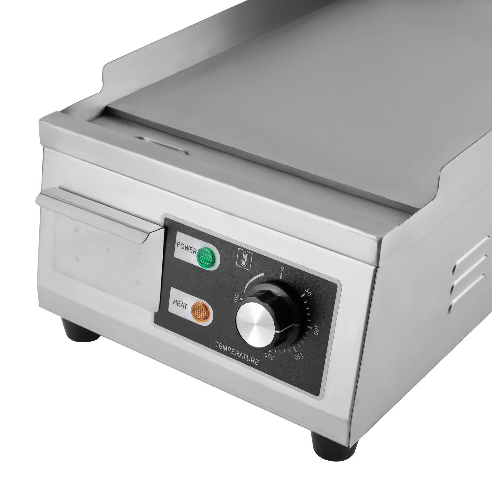 Commercial Electric Flat Top Grill Hot Plate Grill Countertop BBQ Griddle 1300W