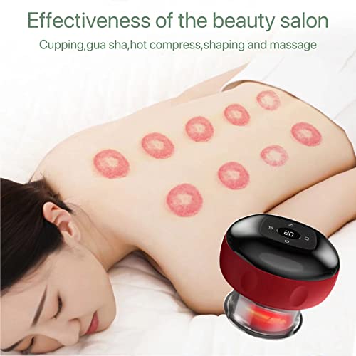 Electric Cupping Therapy Machine,4 in 1 Smart Vacuum Scraping Cupping Set,12 Massage Modes Rechargeable Cupping Massager for Shoulder,Back and Neck Electric Gua Sha Cupping Massage Tool