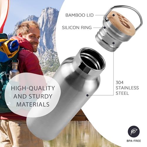 Bambaw 32 oz Water Bottle | Insulated Water Bottles | Water Bottle Stainless Steel | Insulated Travel Water Bottle | Insulated Water Bottle | Stainless Steel Water Bottles | 1 Liter Water Bottles