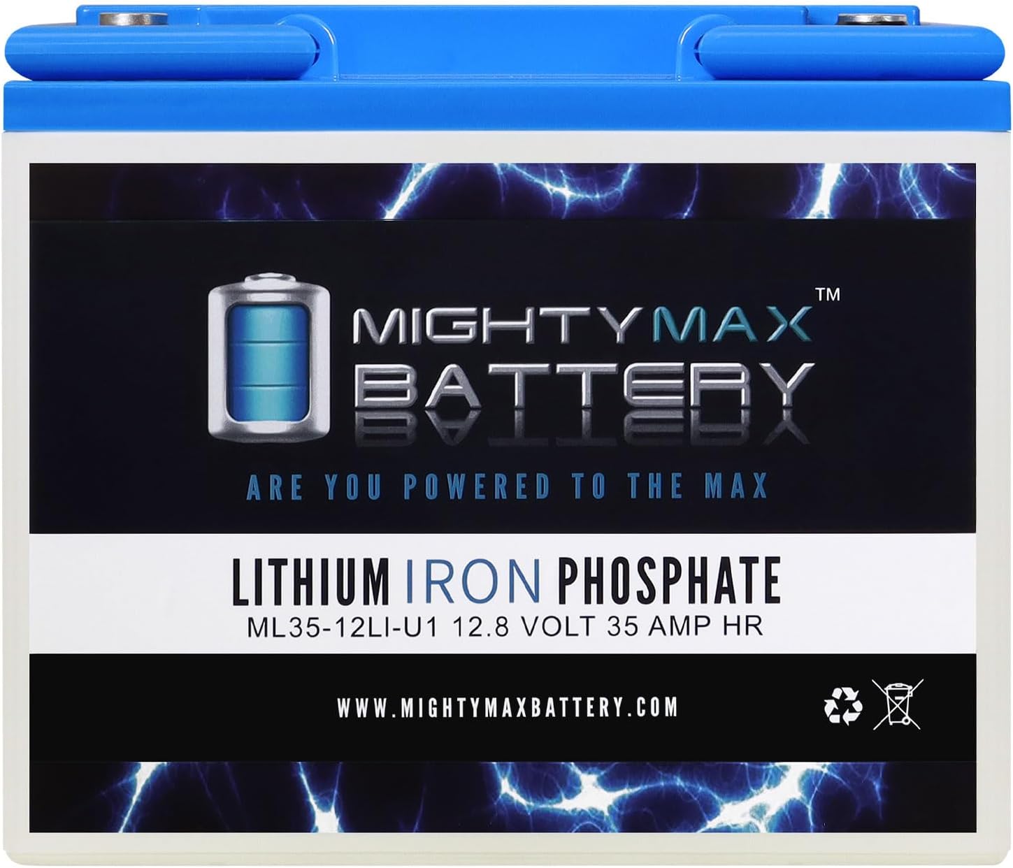 Mighty Max Battery 12V 35AH U1 Lithium Battery Replaces Jazzy Select GT Power Chair