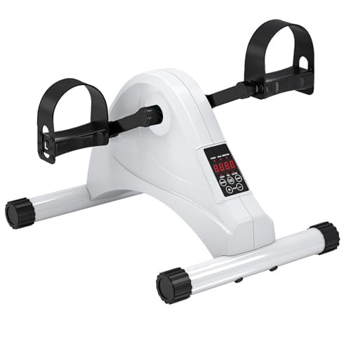 Pedal Exerciser for Seniors, Under Desk Elliptical Machine for Home Office, Household elderly fitness rehabilitation bicycle, Pedal Exerciser for Legs and Arms, Portable Eliptical with Big Display ，fo