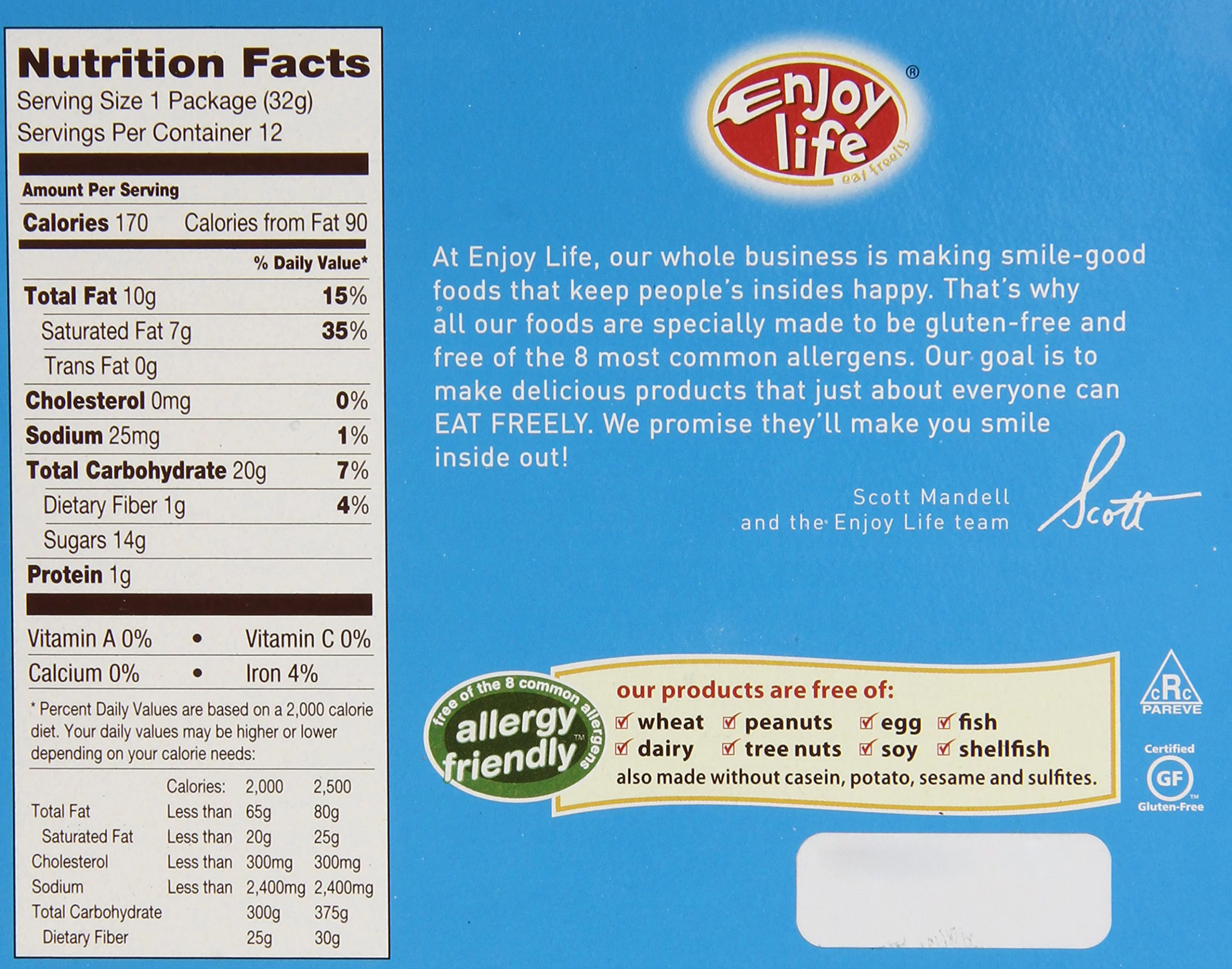 Enjoy Life Foods Milk Chocolate Crispy Rice Bar ( 24x1.12 OZ)