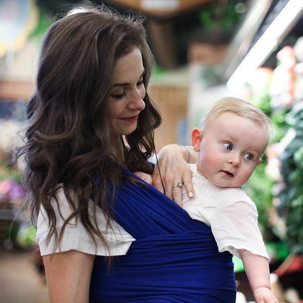 Boba Adjustable Wrap Baby Carrier in Grey Dark Blue