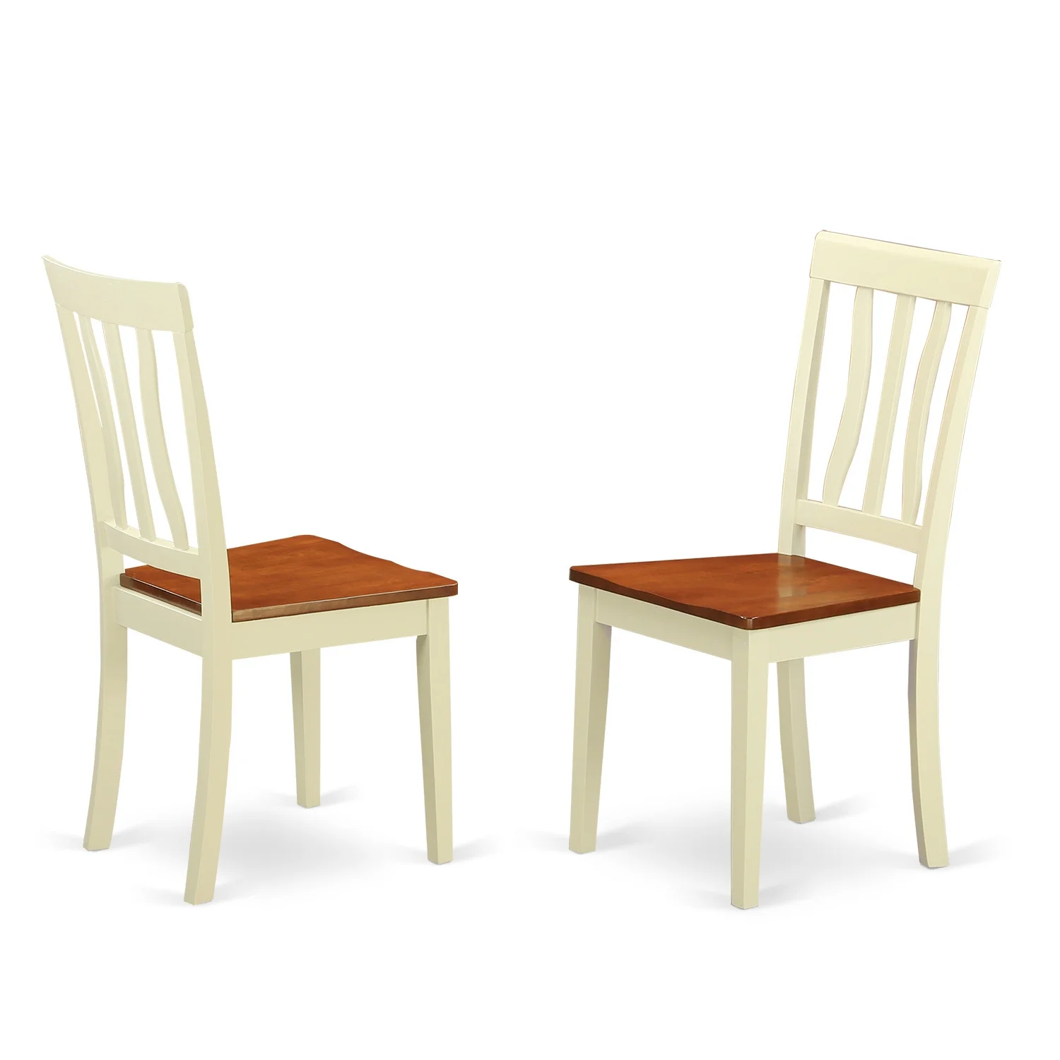 HomeStock Vintage Vogue 3Pc Dinette Set Consists Of A Rectangle Table And 2 Modern Dining Chairs With Solid Wood Seat, Drop Leaf Table With Slat Back Chairs, Buttermilk And Cherry Finish