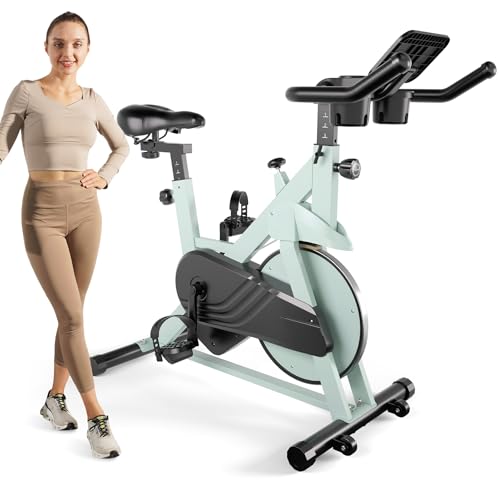 Exercise Bike, 32-Level Magnetic Resistance Stationary Bikes for Home, Low Noise Indoor Cycling Bike with 300lbs Weight Capacity, Workout Bike with Pad Mount, LCD Monitor and Cup Holder for Home Gym