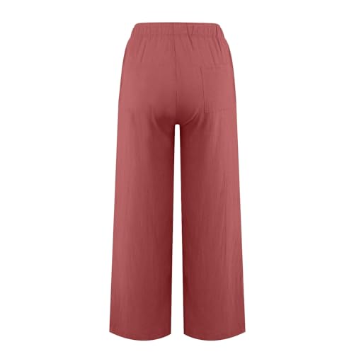 Women's Drawstring Casual Pants Wide Leg Loose Sweatpants Elastic Lightweight Yoga Trousers with Pockets