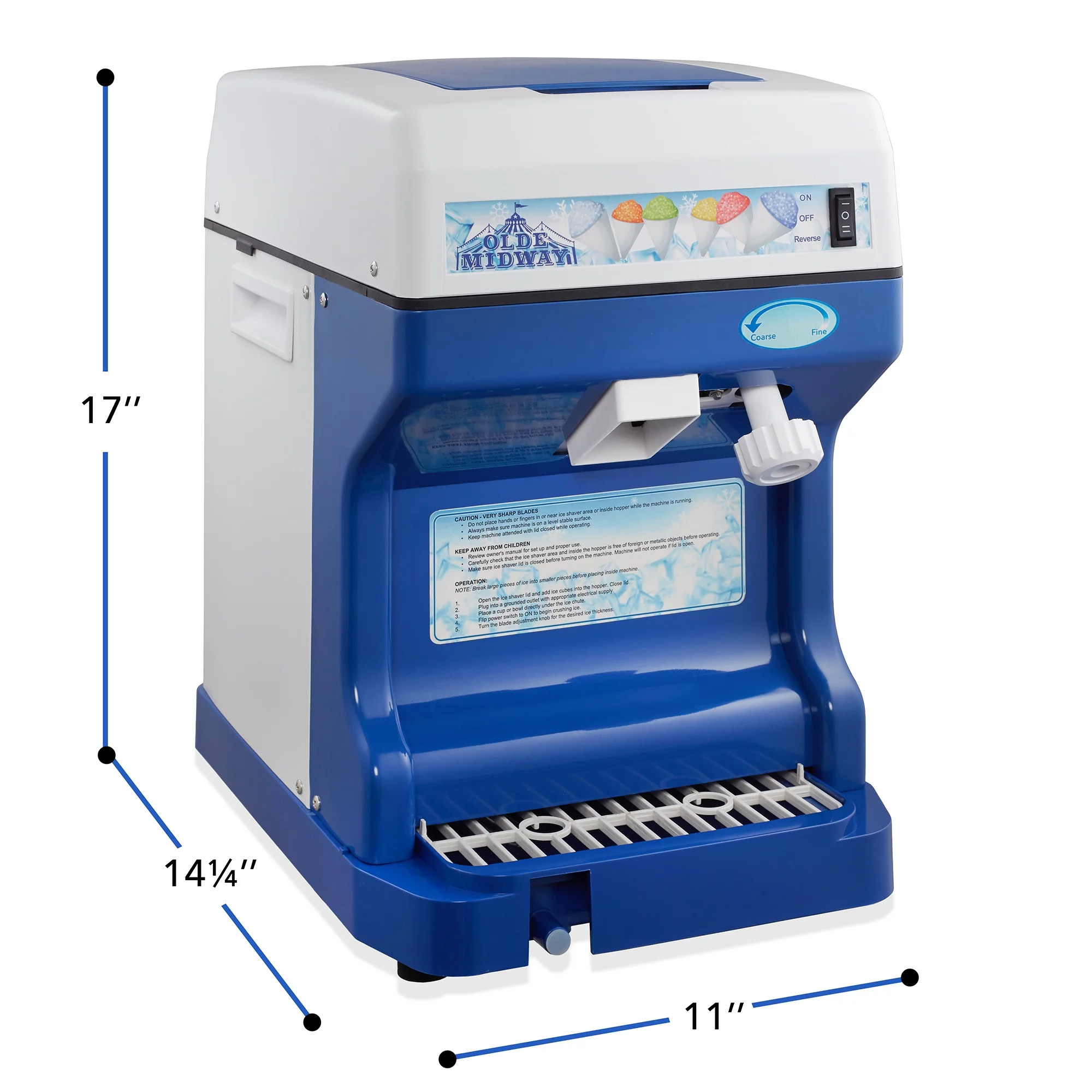 Olde Midway Shaved Ice Machine, Commercial Snow Cone Maker