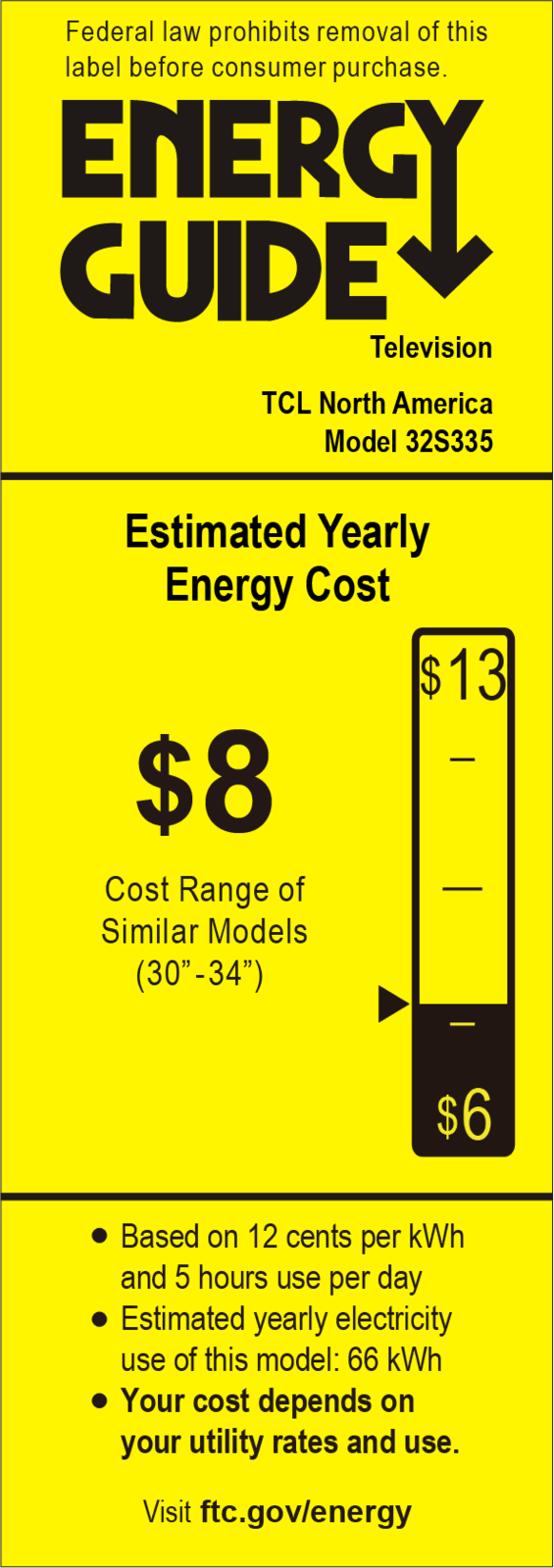 TCL 32x22 Class 3 Series LED 720p HD Smart Roku TV 32S335