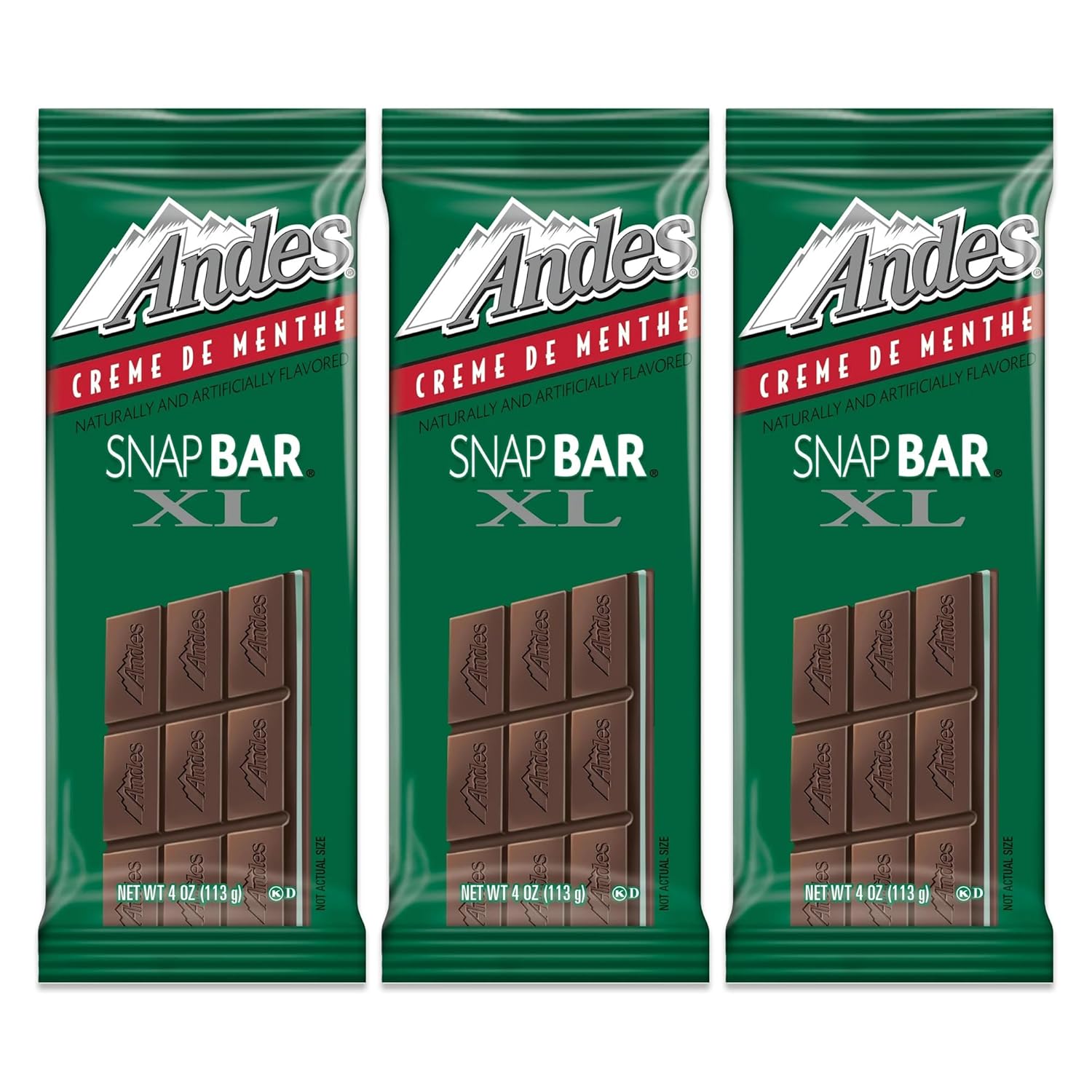 Andes Creme De Menthe XL Snap Bar 3 Pack, Andes Mints Bulk Individually Wrapped, Andes Chocolate Mints, Andes Mints Candy, Andes Candies, Andies Mints Xl Candy Bars