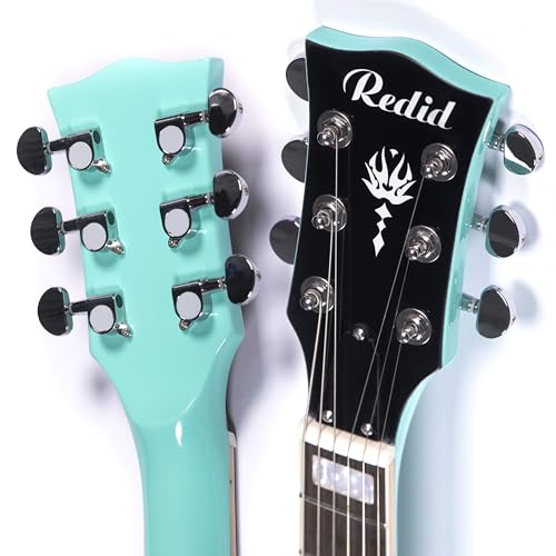 Redid Semi-Hollow Body Electric Guitar RD-100 Jazz Guitar with F-Hole,Maple neck,humbucker Pickups(Brown)