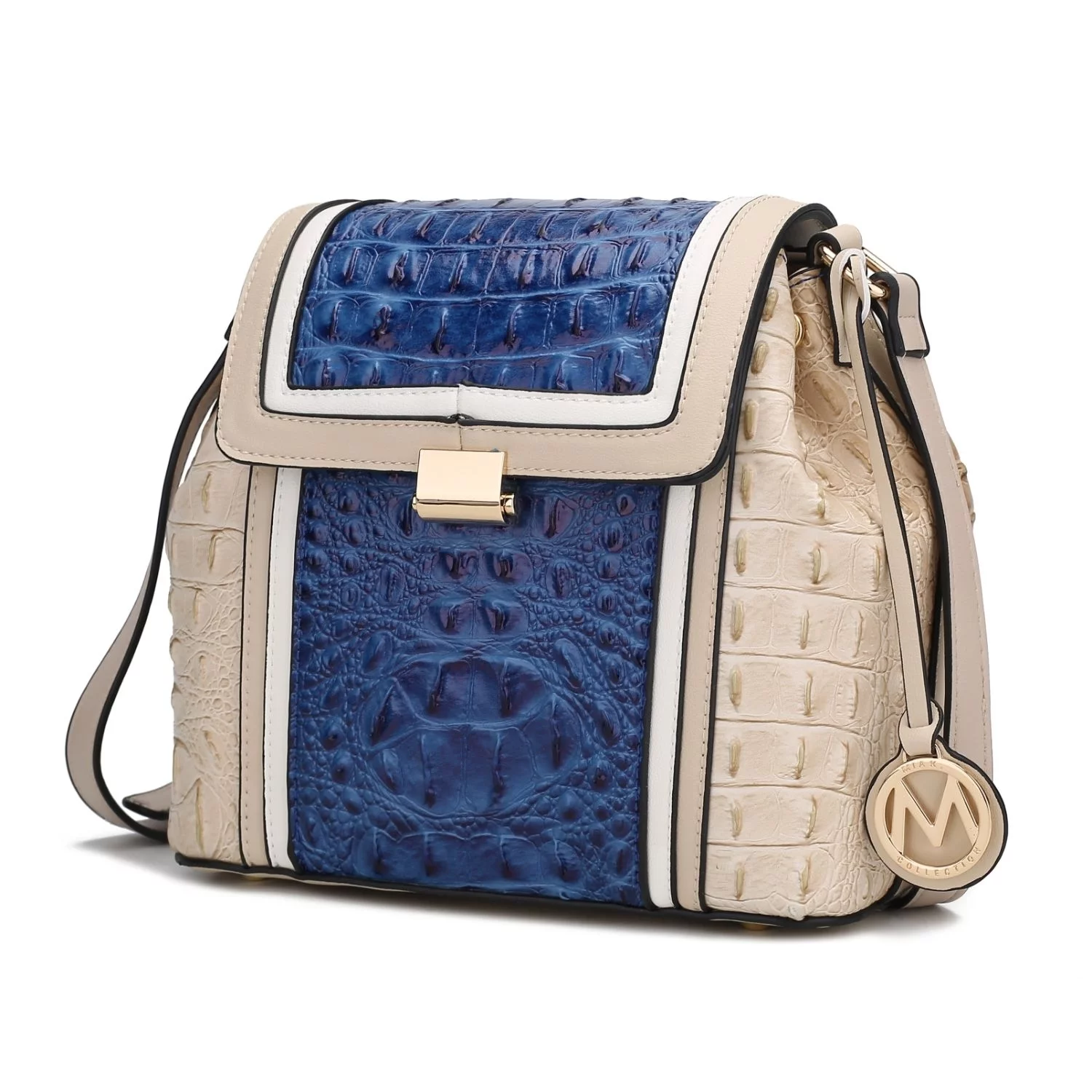 MKF Collection Jamilah Vegan Leather Women's Shoulder Bag by Mia K., Brown Combo