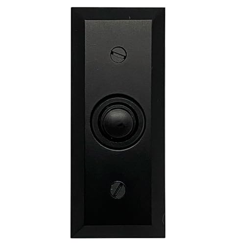 Newhouse Hardware Rectangular Recessed Wired Metal Doorbell Button in Black BT6BV, Rectangular Push Button for Doorbell Chime, Buzzer or Ringer, Door Bell Button Only, Buzzer Button with Beveled Edges
