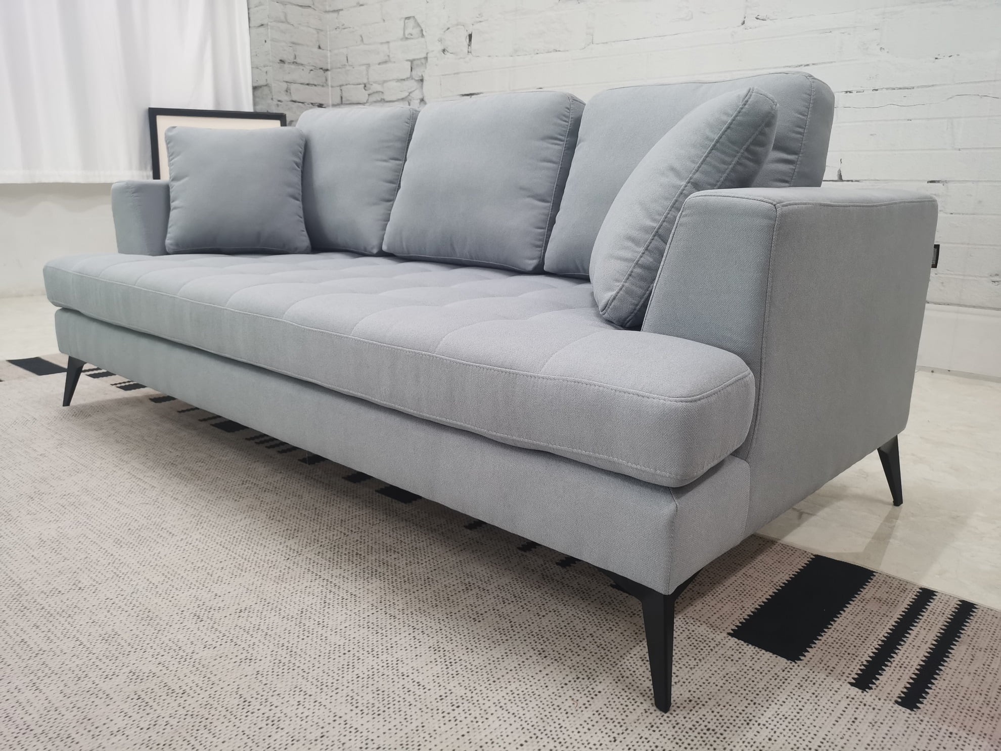 Stendmar Modern 1pc. Gray Linen Fabric 3 Seater Arm Sofa Couch S165A