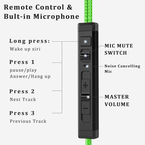 SoundMaster Pro V1 - Gaming Earphones with Dual Audio Drivers,Battle Buds,in-Line Mic with Mute and Volume Control, Compatible with Xbox Series,PS5,PS4,Switch,Pc with 3.5mm