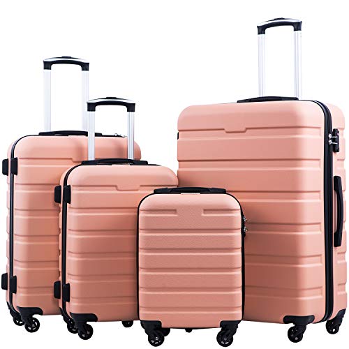 Coolife Luggage 4 Piece Set Suitcase Spinner Hardshell Lightweight TSA Lock